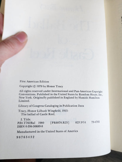 Honor TRACY The Ballad of Castle Reef Hardcover book 1st Edition 1979