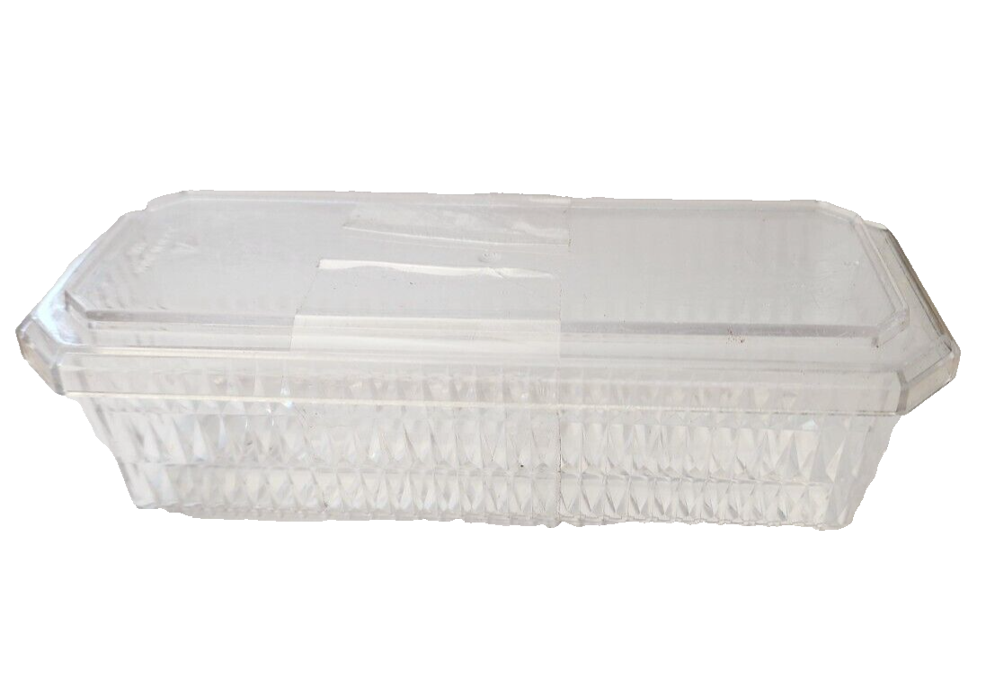 Clear Plastic Butter Dish w/ Cover Lid - Holds Standard Butter Stick