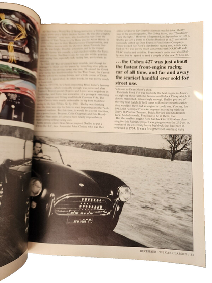 Vtg CAR CLASSICS Magazine December 1976 Special Collectors Issue