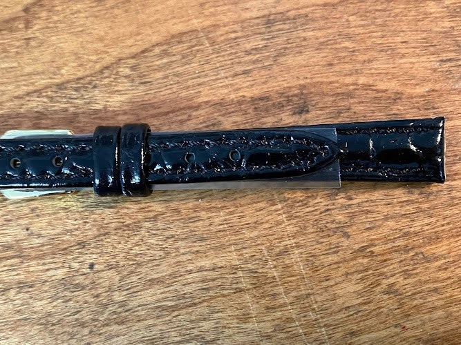 Hadley Roma Wristwatch Band Women's: 10R Black LS716 - Genuine Leather