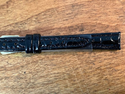 Hadley Roma Wristwatch Band Women's: 10R Black LS716 - Genuine Leather