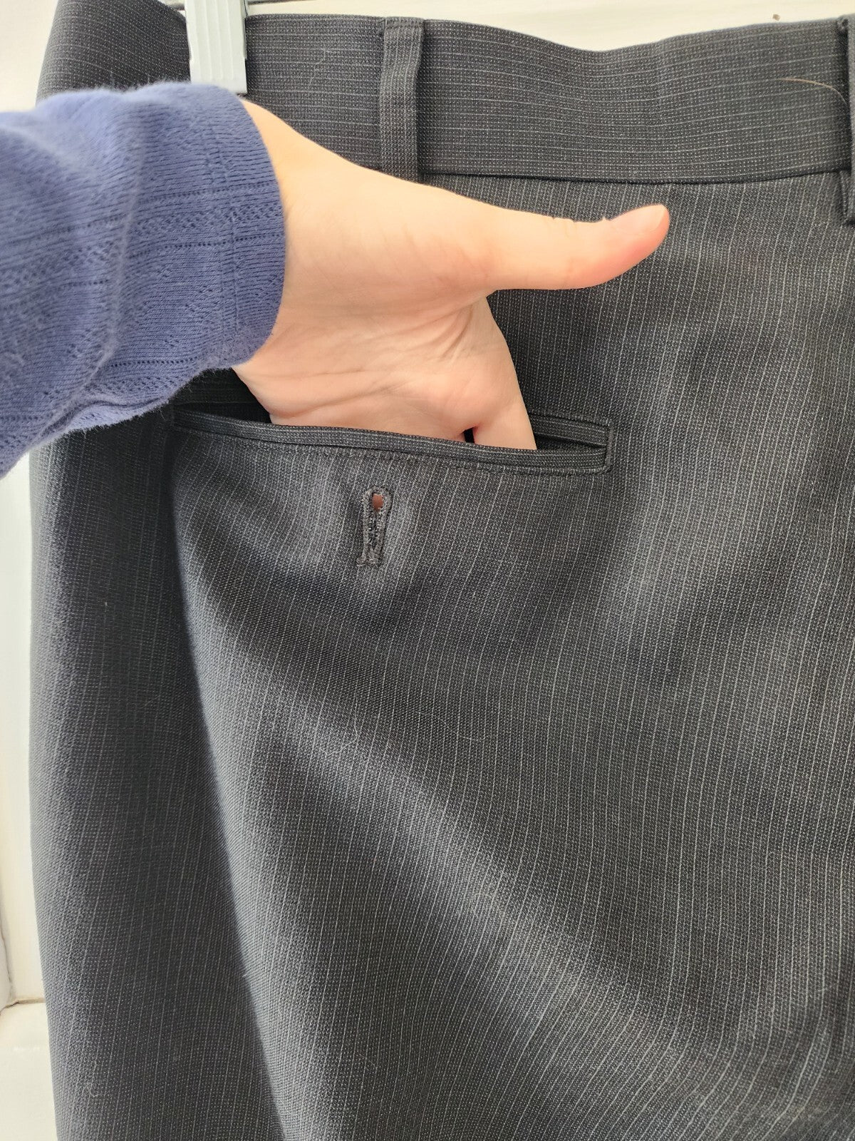 Pants Black 38x30 Dress Pin Stripe