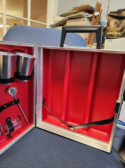 Vtg Portable Travel Bartender Kit Carry Case Black