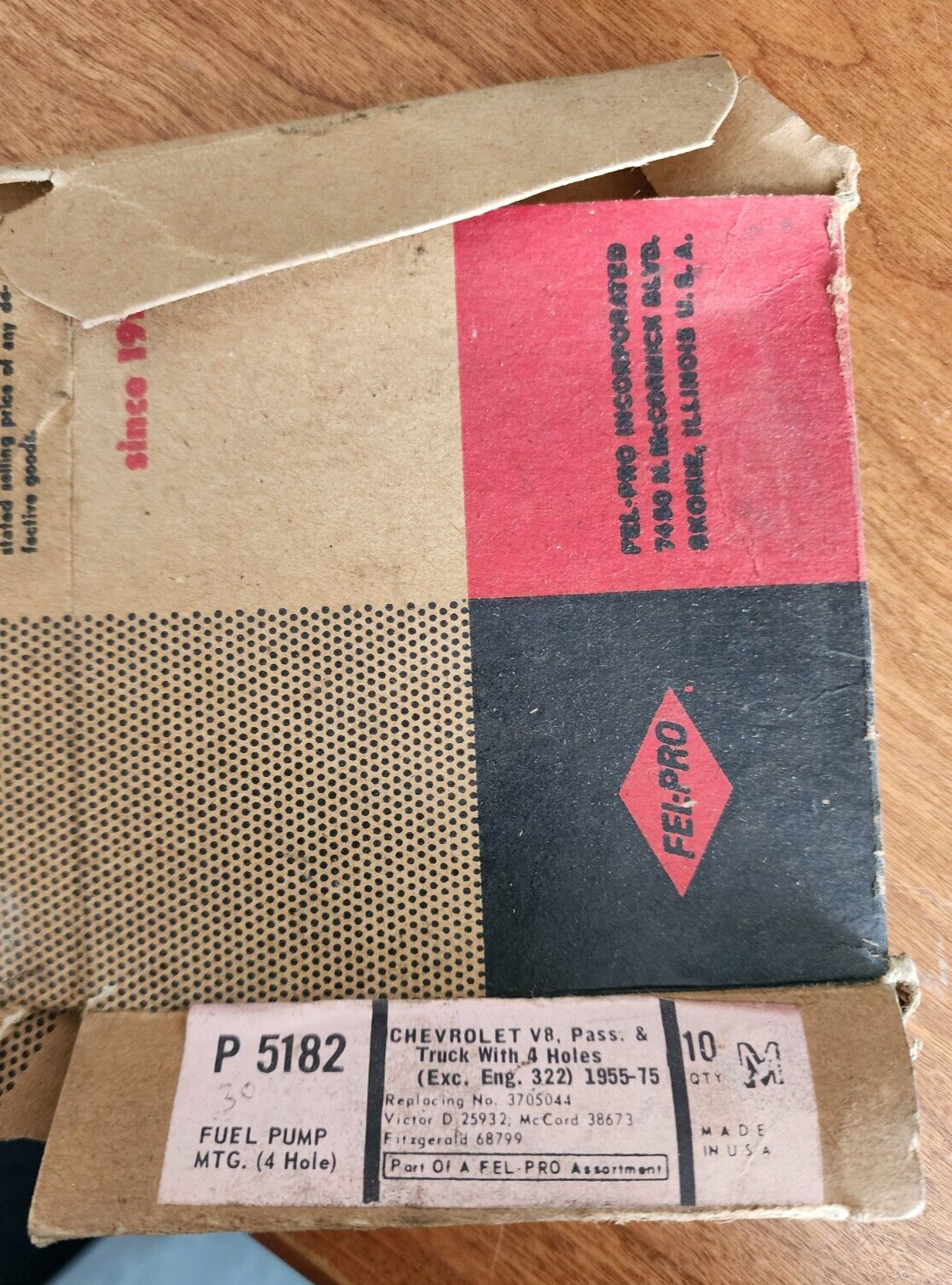 Fuel Pump Mounting Plate Gasket Chevy Small Block 1955-1975