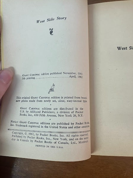 Cardinal Edition - West Side Story by Irving Shulman