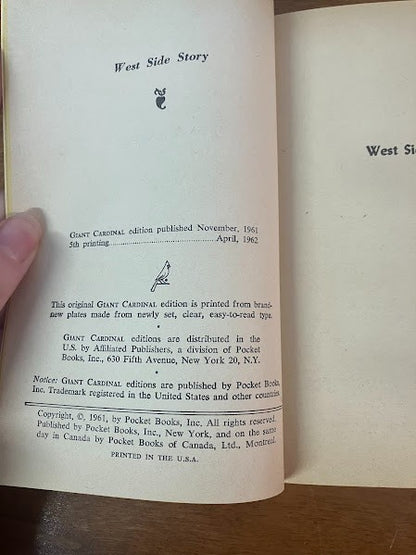 Cardinal Edition - West Side Story by Irving Shulman
