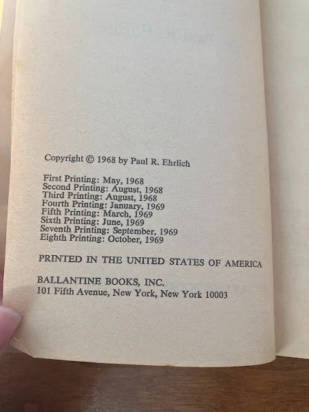 The Population Bomb by Dr. Paul R. Ehrlich