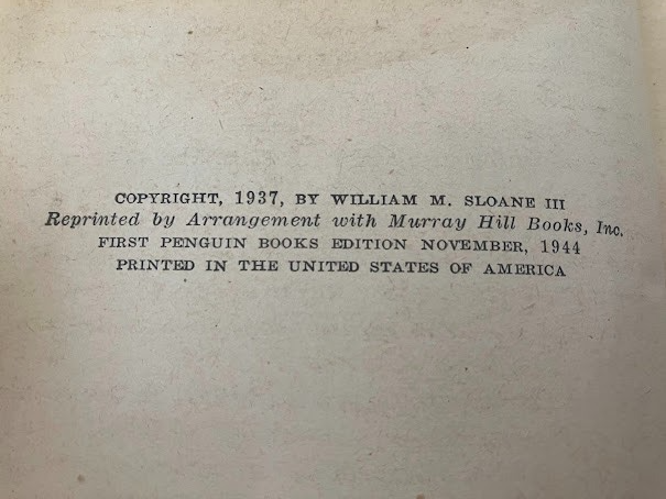 "TO WALK THE NIGHT' by William Sloane & 'IN HAZARD' by Richard Hughes - lot of 2