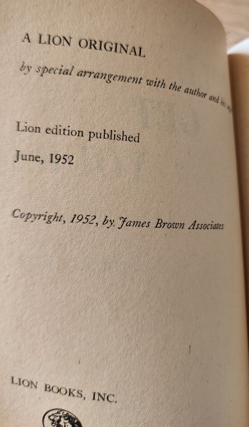 Thomas Wills You'll get yours a new novel Lion book first edition 1952 print USA