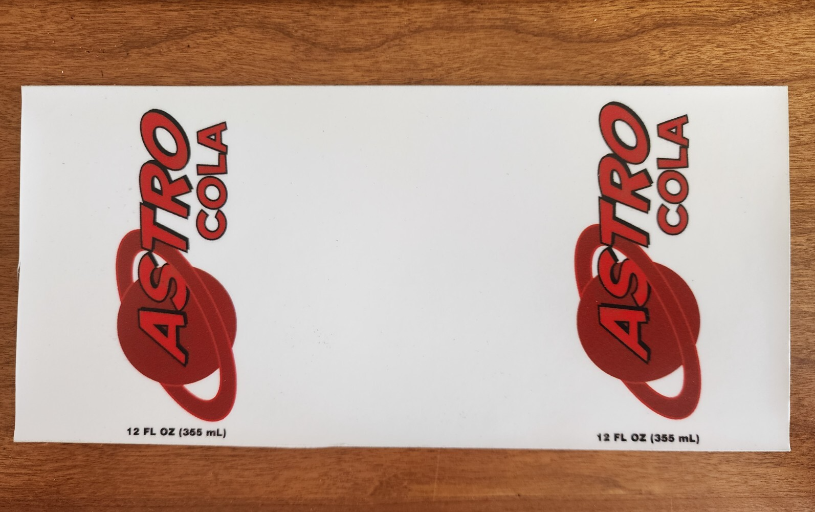 12 Fl Oz Astro Cola Sticker Prop