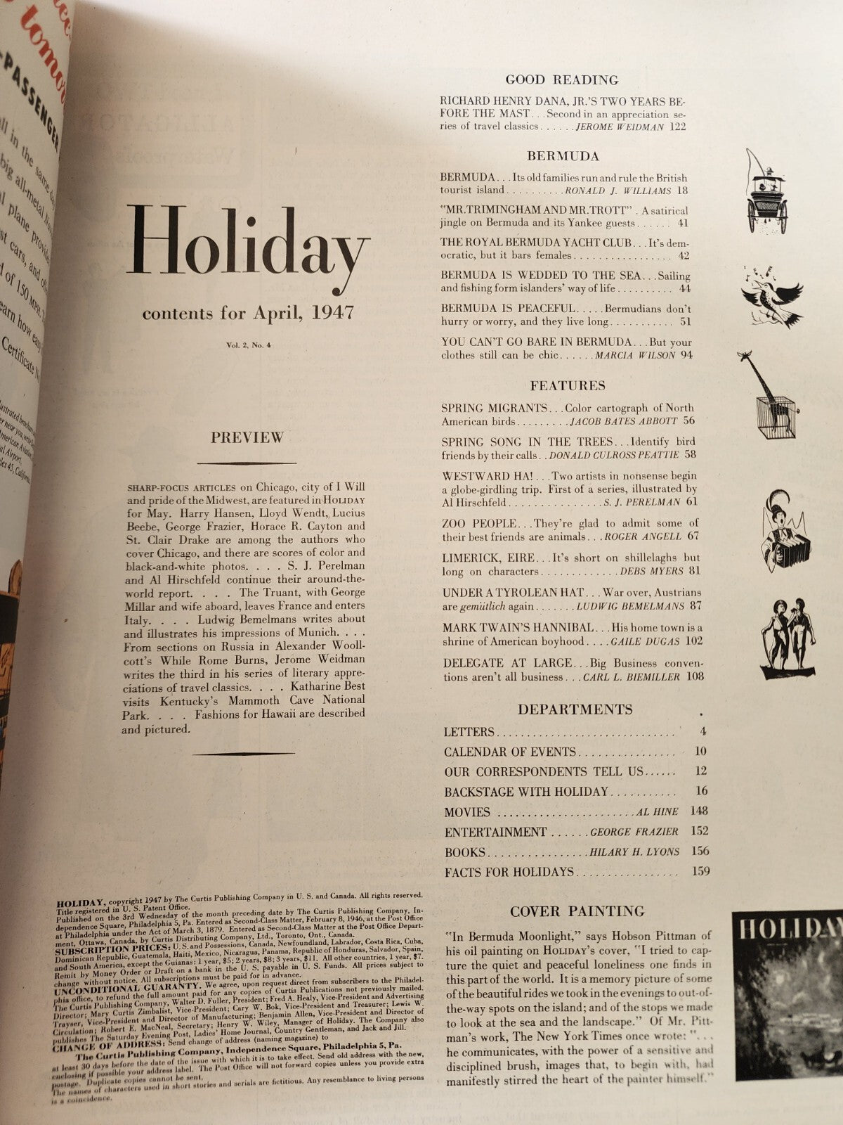1947 APRIL HOLIDAY MAGAZINE - IN BERMUDA