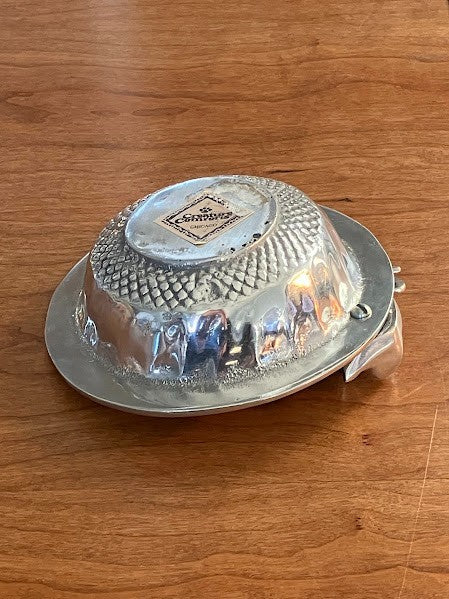 Cast aluminum mouse decorative serving bowl/candy dish