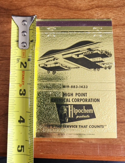 Vtg Matchcover USA High Point Chemical Corporation Hipochem High Point
