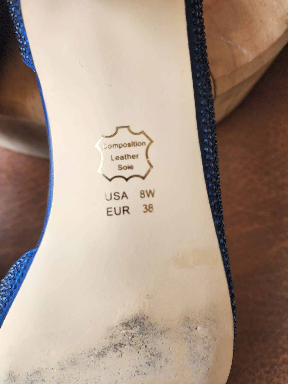 Nina Rossie-W Size 8 W New Navy Luster Satin (A)