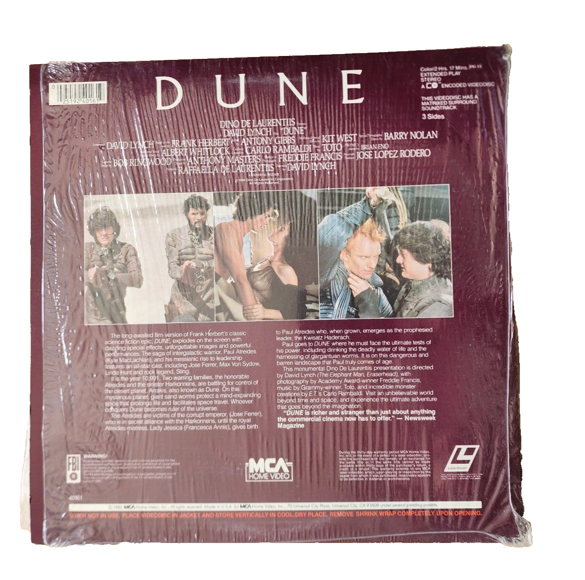 DUNE - Laser Videodisc Stereo (1985, MCA) SCI-FI  2 Disc