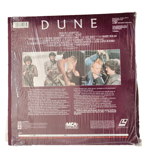 DUNE - Laser Videodisc Stereo (1985, MCA) SCI-FI  2 Disc