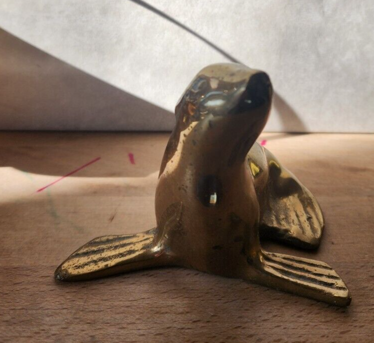 Vtg Brass 1970’s Seal figurine - Made in Korea