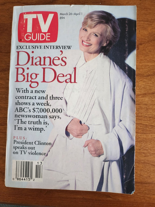 TV Guide Magazine March 26-April 1, 1994 -Diane's Big Deal