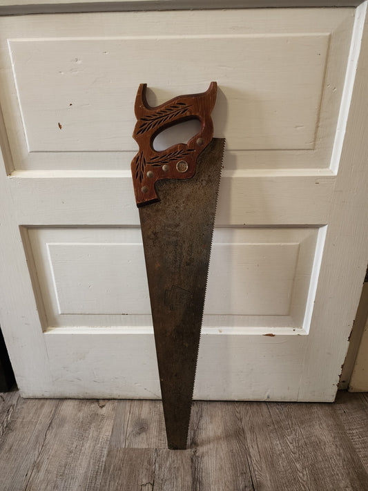 Vtg Henry Disston & Sons D-23 Hand Saw with Markings 29 1/2"