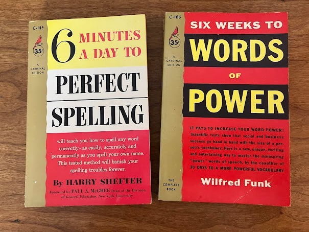 Cardinal Edition Books - Words of Power / Perfect Spelling (lot of 2)