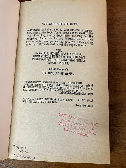 THE DESCENT OF WOMEN BY ELAINE MORGAN