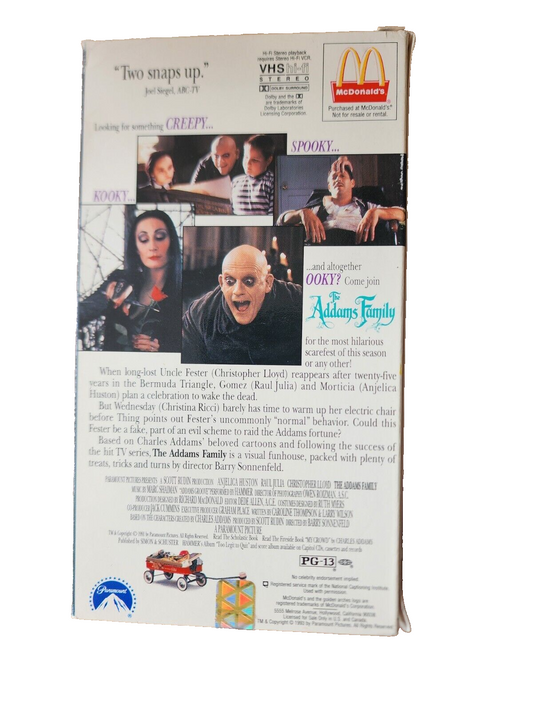 The Addams Family 1991 VHS Weird Is Relative GOOD