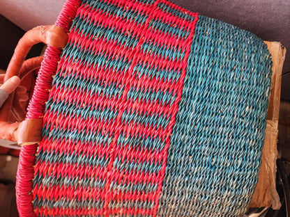 Large Hand-Woven Basket/Market Bag 11" Deep 17" Wide