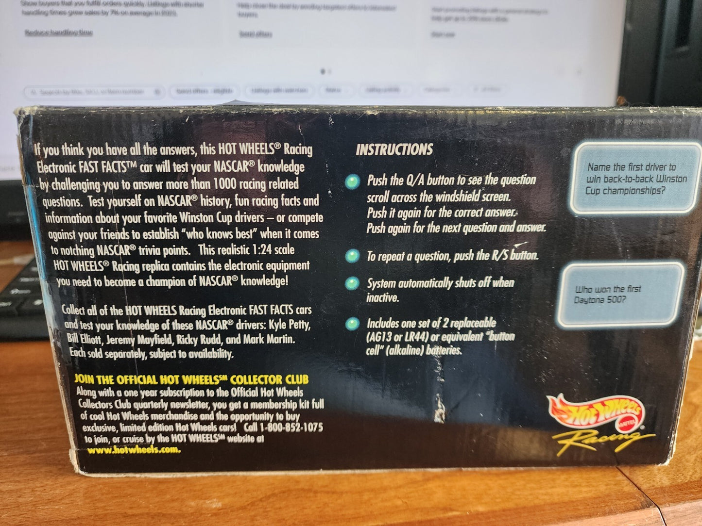 Hot Wheels Mattel 1998 Electronic Fast Facts COLLECTIBLE #44