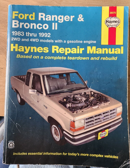 Vtg Haynes Ford Ranger & Bronco II 1983 thru 1992 Repair Manual