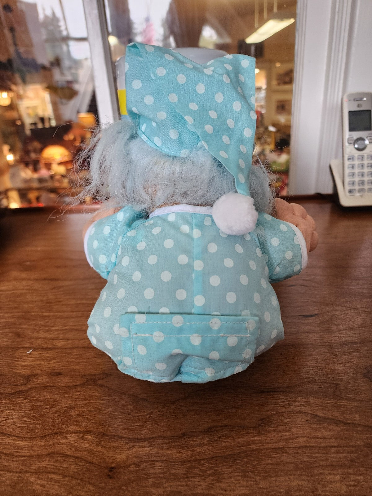 Vtg Russ Troll Doll Blue Night Cap Plush Toy