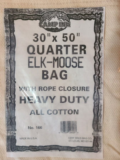 30" x  50" Quarter Elk-Moose BAG with Rope Closure HEAVY DUTY All Cotton