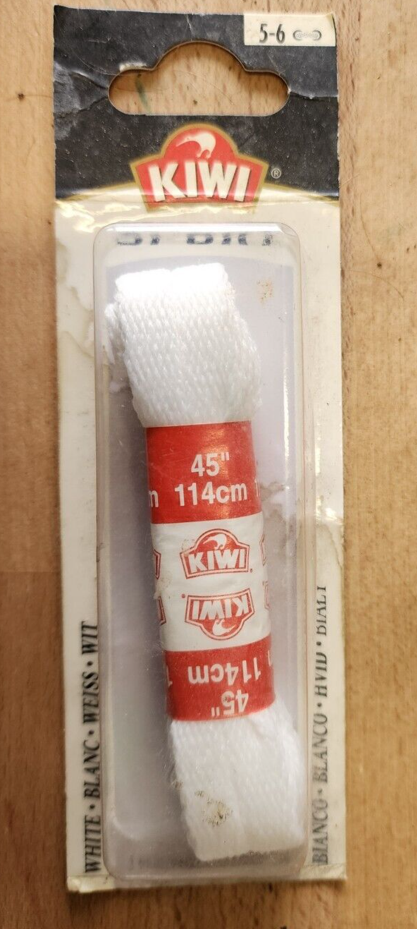 Kiwi Sport Flat White 45" Shoe Laces One Pair 4-6 114 cm