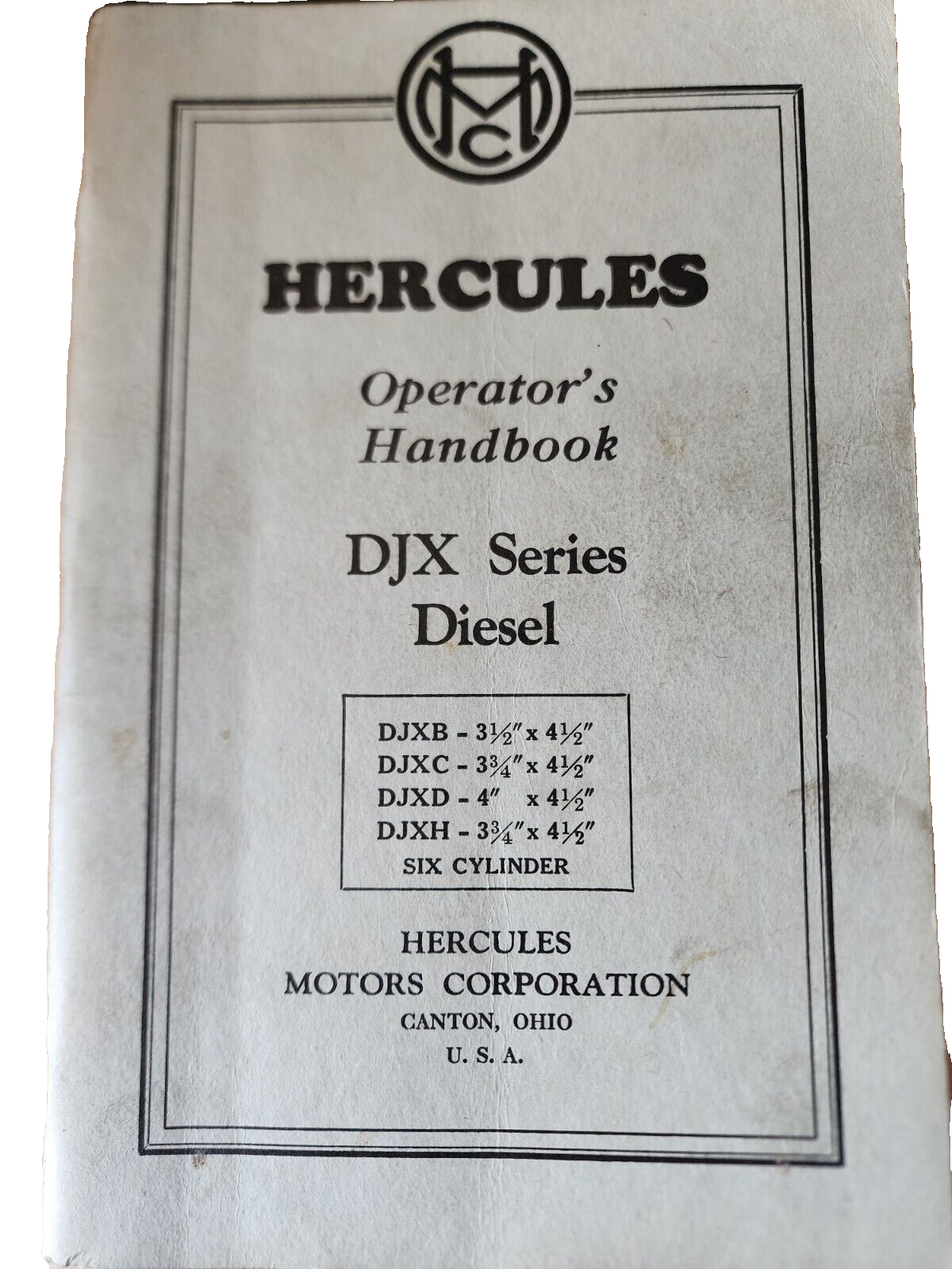 HERCULES OPERATION & MAINTENANCE MANUAL DJX & DJX-F SERIES 6 CYL DIESEL ENGINES