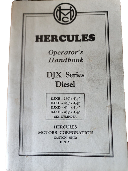 HERCULES OPERATION & MAINTENANCE MANUAL DJX & DJX-F SERIES 6 CYL DIESEL ENGINES