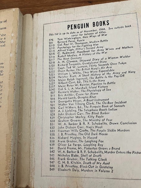 "TO WALK THE NIGHT' by William Sloane & 'IN HAZARD' by Richard Hughes - lot of 2