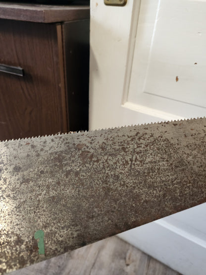 Vtg Henry Disston & Sons D-23 Hand Saw with Markings 29 1/2"