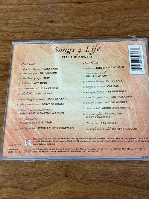 CDs (Lot of 2) - Songs 4 Life: "Feel the Power", "Embrace His Grace"