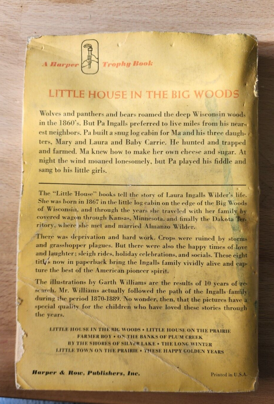 Little House In The Big Woods Laura Ingalls Wilder Paperback 1971