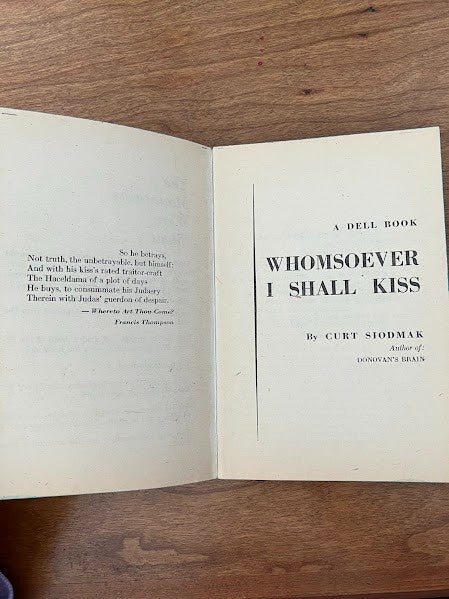 Dell Book - Whomsoever I Shall Kiss by Curt Siodmak