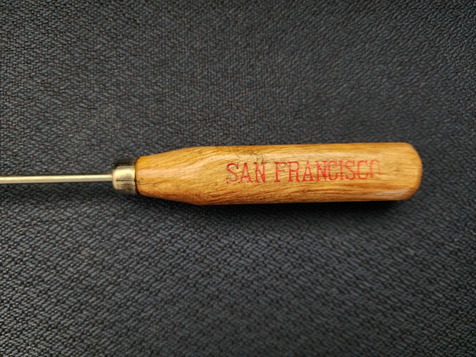 Vintage 1939 San Francisco World's Fair ice pick with wooden handle