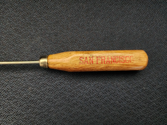 Vintage 1939 San Francisco World's Fair ice pick with wooden handle