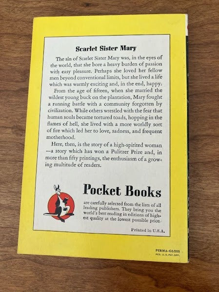 Vtg Pocketbook - Scarlet Sister Mary by Julia Peterkin