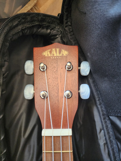 Kala KA-15S-H2 Satin Mahogany Soprano w/ Hawaiian Islands Engraving & Case
