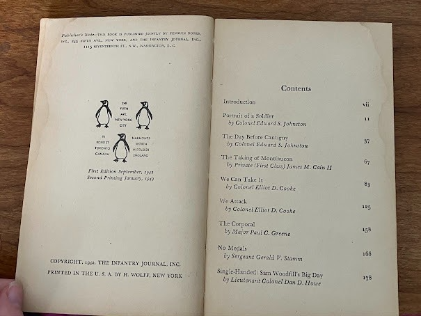 Americans vs. Germans Individual Battle Experiences - Penguin Book