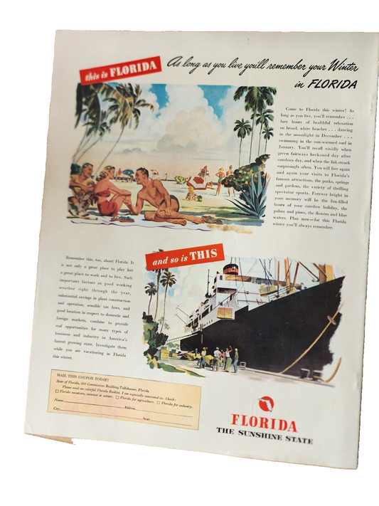 1946 NOVEMBER HOLIDAY MAGAZINE - SANDSAILING