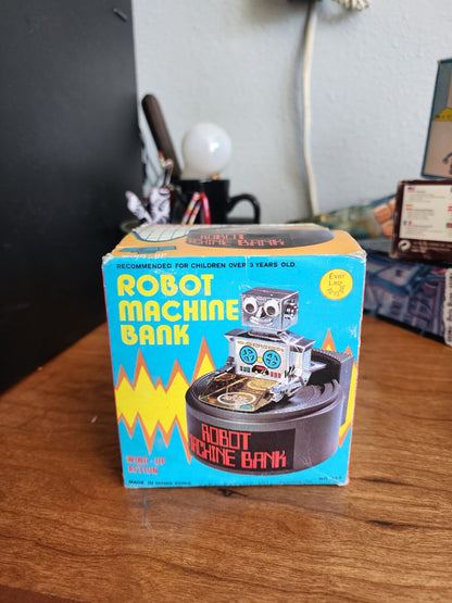Wind Up Action Robot Machine Bank Hong Kong Toy