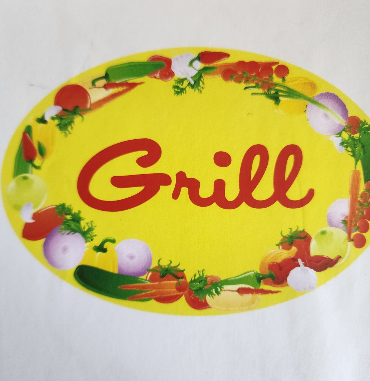 Pair of Grill Food Labels | 4" x 5.5" Inch Oval Shape