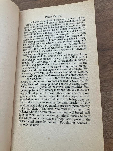The Population Bomb by Dr. Paul R. Ehrlich