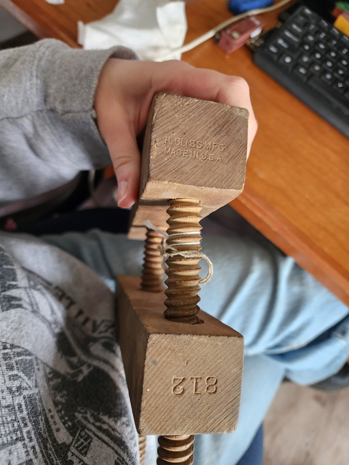 Antique Wooden Screw Clamp