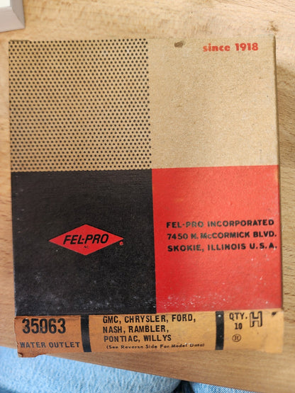 FEL-PRO WATER OUTLET GASKET #35063 OEM lot of 10